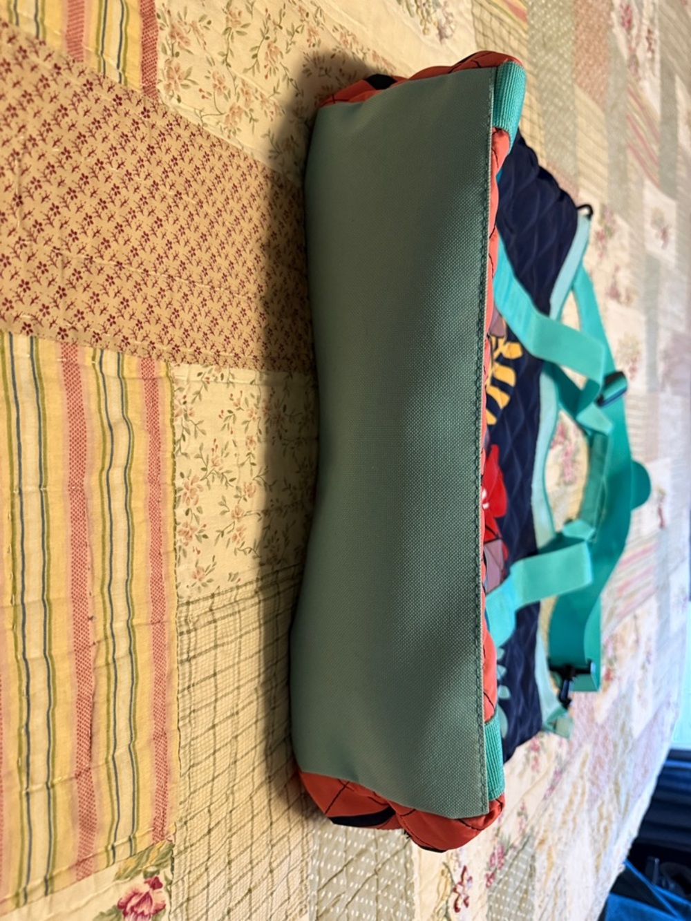 Disney Quilted Stitch Tote Bag - Turquoise, Navy & Pink - Picture 2 of 8